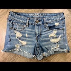 American Eagle Super Low Shortie Jean Shorts